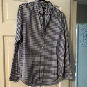 Banana Republic Navy and White Checkered Shirt mens